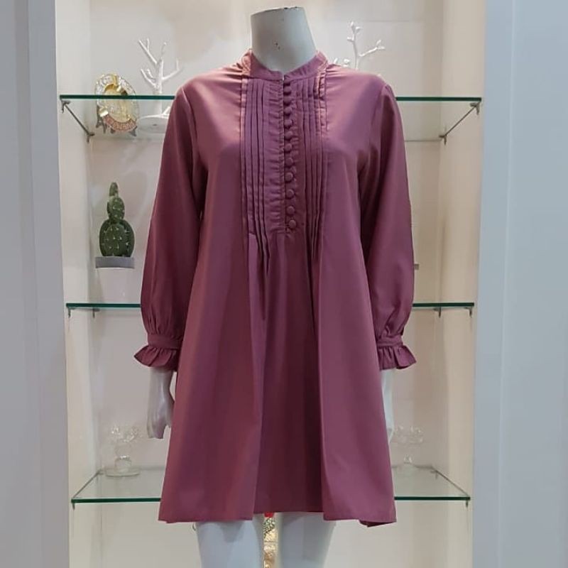Franda Tunik Katun Toyobo-atasan wanita blus-baju kerja wanita COD
