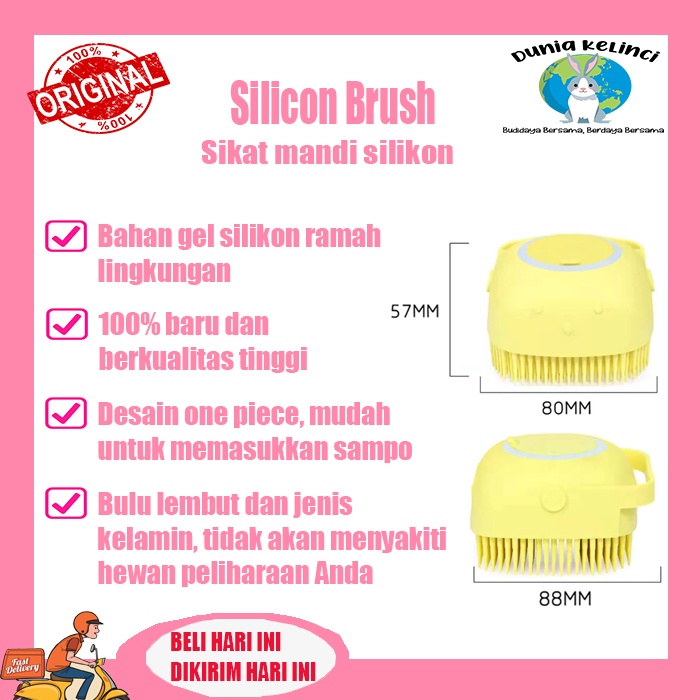 Sikat Mandi Kucing Kelinci Anjing Silikon Pet Brush