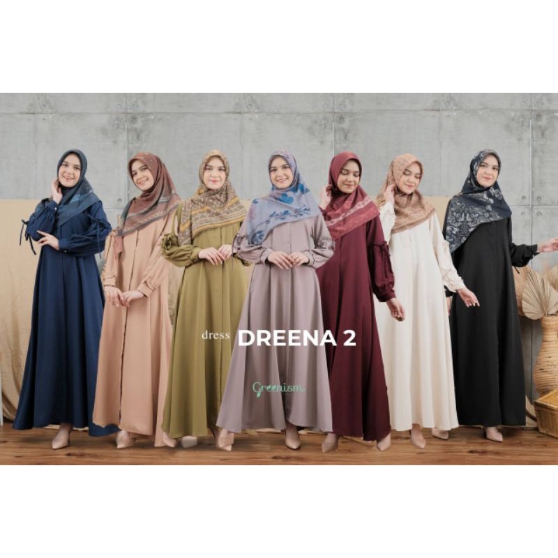 Dreena Dress Seri 2 By Greenism | Gamis Terlaris | gamis Lebaran