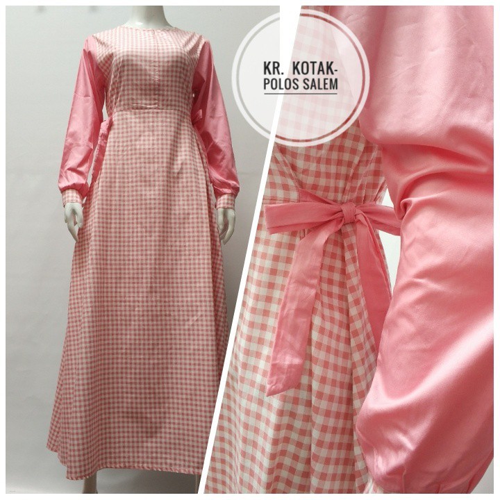 Gamis Katun Jepang Original Karina Kotak Polos S M L