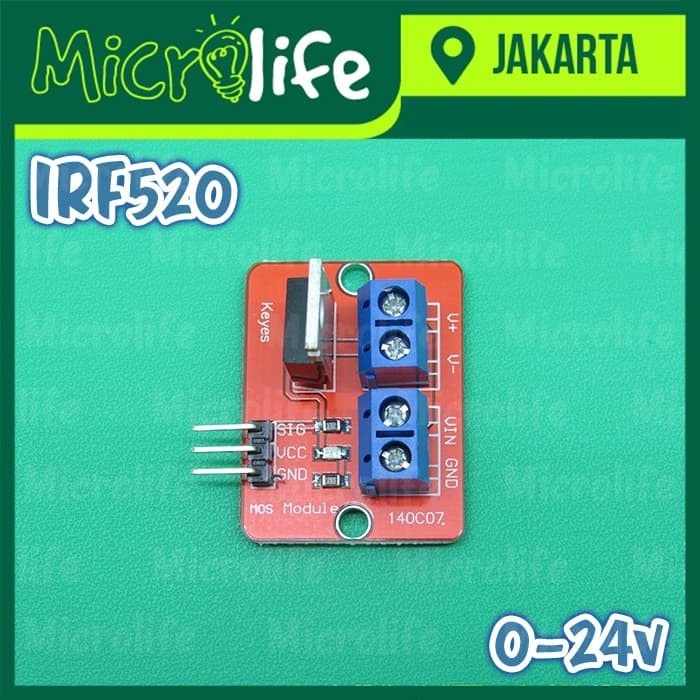 Mosfet IRF520 0 - 24v 5A Motor Solenoid LED Driver Module