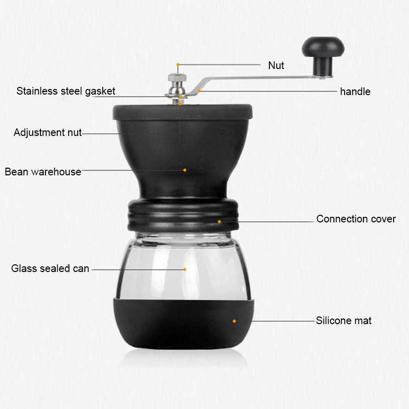 Grinder Kopi Manual Alat Penggiling Biji Coffee Bean Espresso Portable Stainless Steel Free Sealed