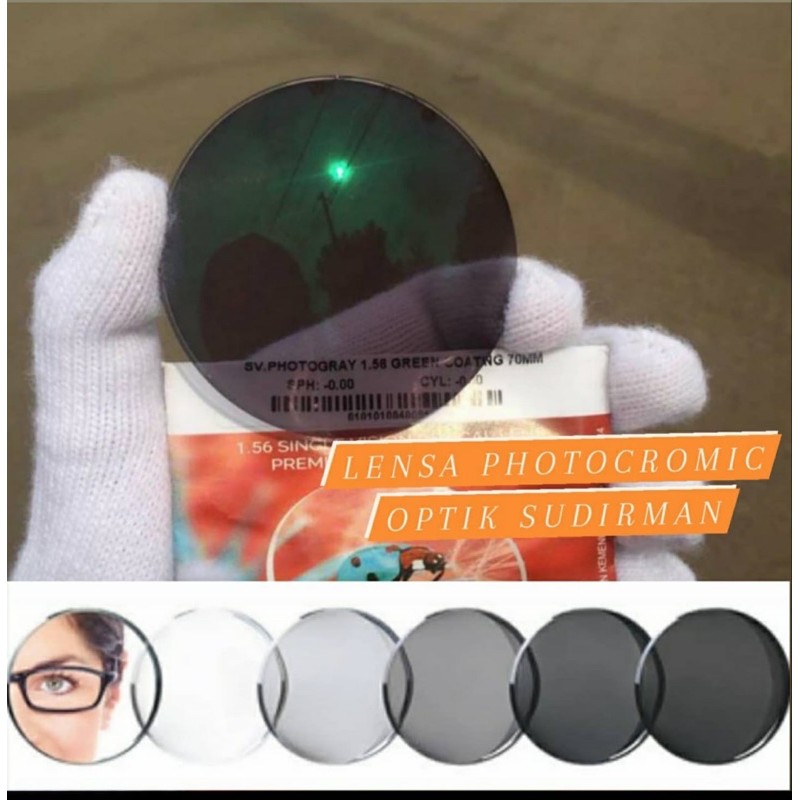 Kacamata Lensa Photocromic Anti Radiasi Wanita Pria Fashion 2 in 1 Besi Frame Potokromik 5551 1924-6
