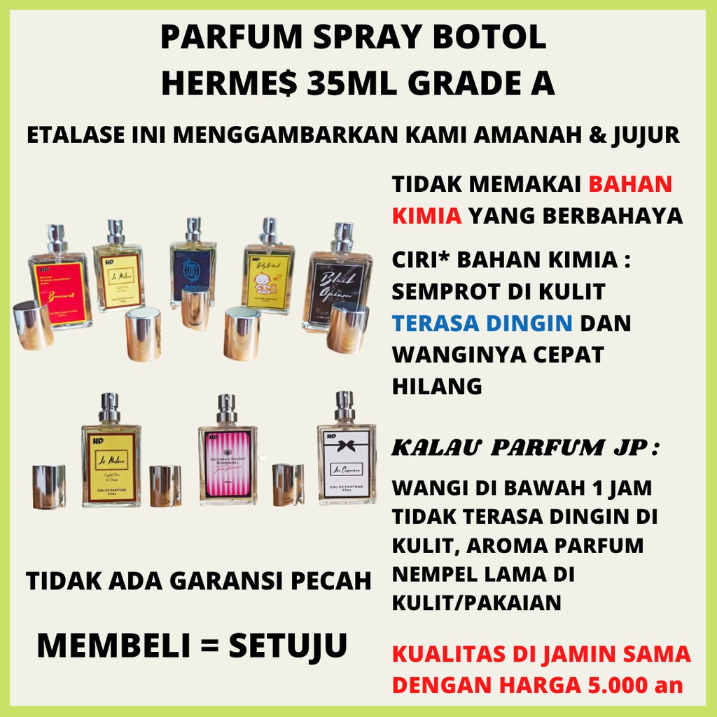 PARFUM SPRAY BOTOL KACA EXCLUSIVE 35 ML GRADE AK