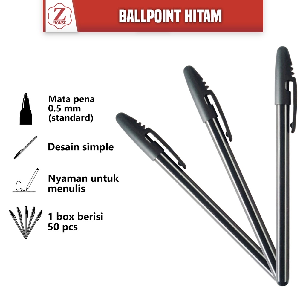 PULPEN WENAO 0.55MM PENA MURAH PENA PULPEN IMPORT HITAM /BIRU BALL PEN