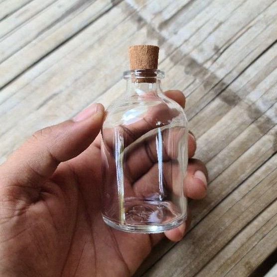 Botol Kaca vial 50ml Tutup Kayu Gabus Botol Vial 50ml