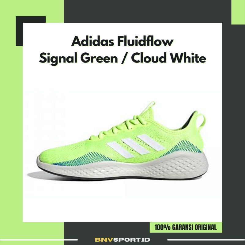 Sepatu Running Pria Adidas Fluidflow Signal Green Cloud White EG3659 Original Sneakers BNIB Sport