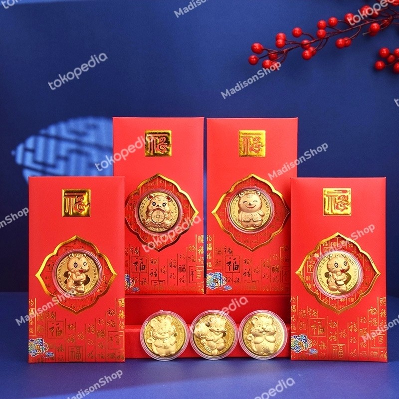 2022 Angpao Macan Koin Emas + Sertifikat Kado Imlek Angpau Premium