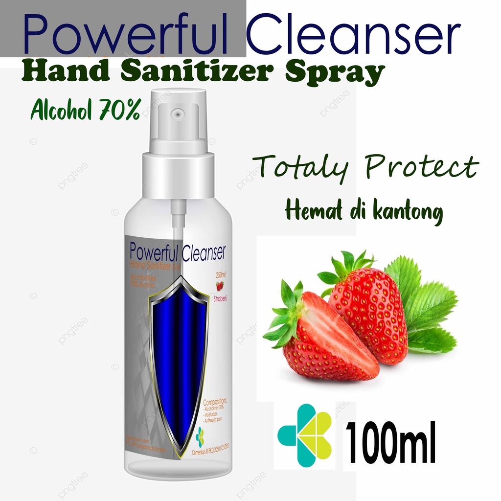 Hand Sanitizer 100ml cair spray Powerful Cleanser varian wangi segar sekali varian baru By Oke Sabun sudah ada izin edar resmi by Oke sabun suplayer