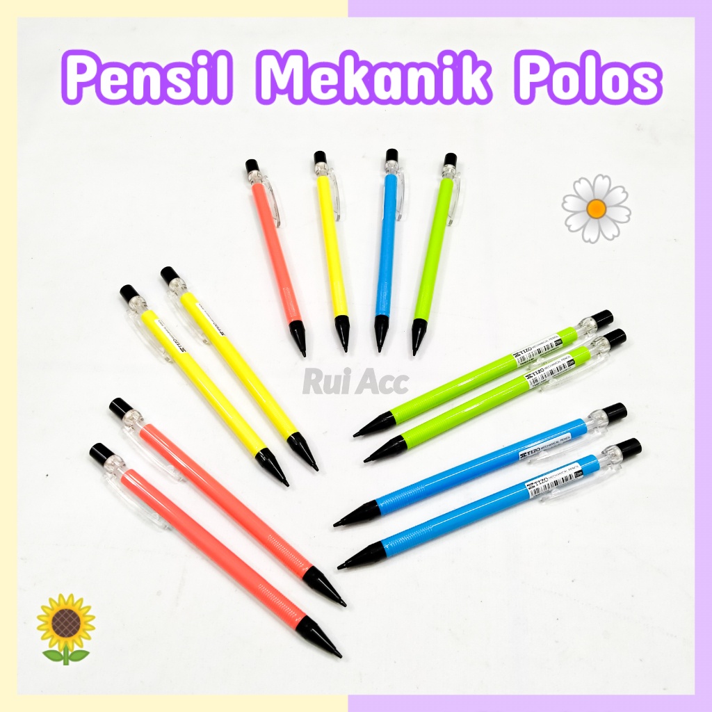 

Pensil Mekanik Polos Warna Warni Ukuran 0.5 mm Pensil Cetek Alat Tulis Pencil Lucu