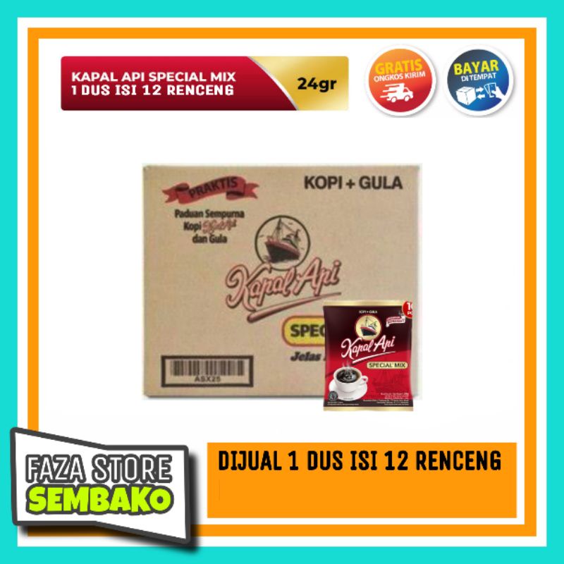 

Kapal Api Special Mix 24gr Kopi + Gula murahhh