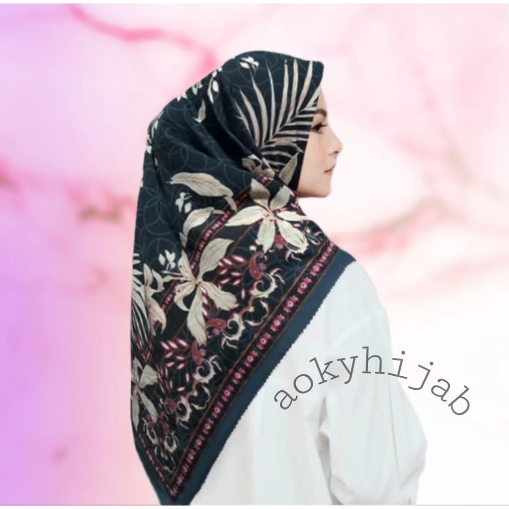 Promo !! Hijab  Segiempat Voal Motif Celline Series Kerudung Segiempat Motif Jilbab Voal