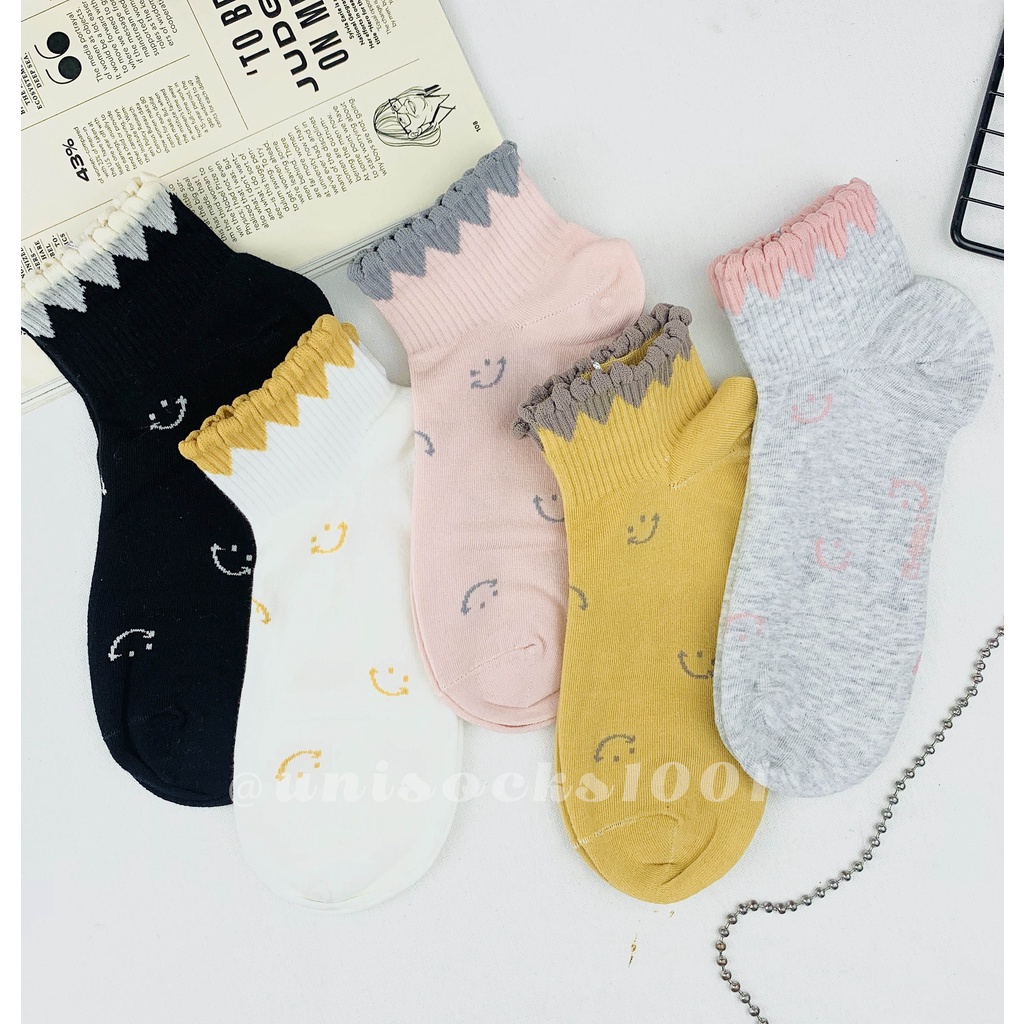 Import Kaos kaki pendek cewe wanita motif lucu 3D karakter pendek woman socks ankle sock tebal bermotif kualitas premium-1