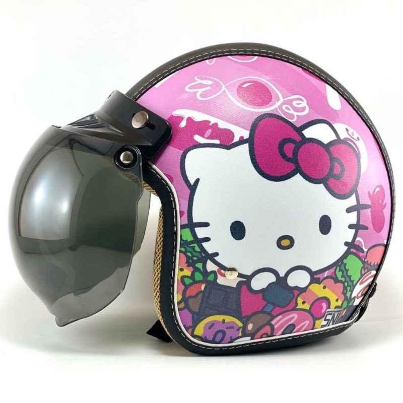 Helm Bogo Retro Kulit Dewasa Doraemon Pooh HK GB SNI