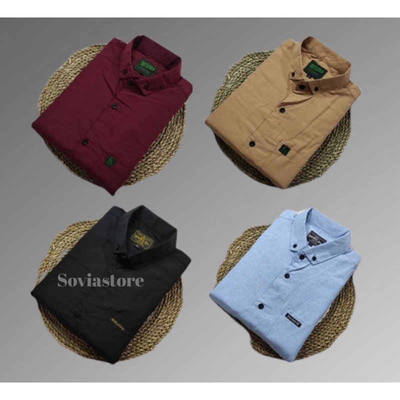 Kemeja Polos Pria Kemeja Cowok Lengan Pendek Kemeja Motif Dewasa Murah Laki Premium Hitam Marun Puti