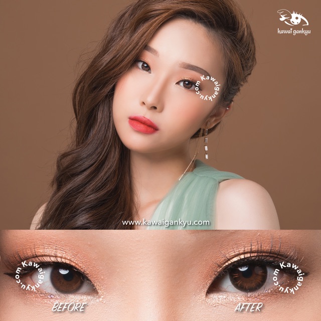 KawaiGankyu Softlens - Voxie Sunset Brown (1botol)