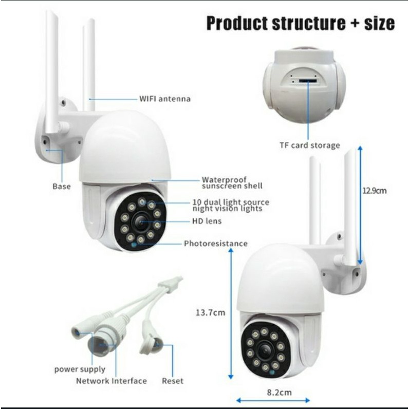 New V380 HD 8MP FULL HD Outdoor Wifi Cctv Ip Camera Waterpoof