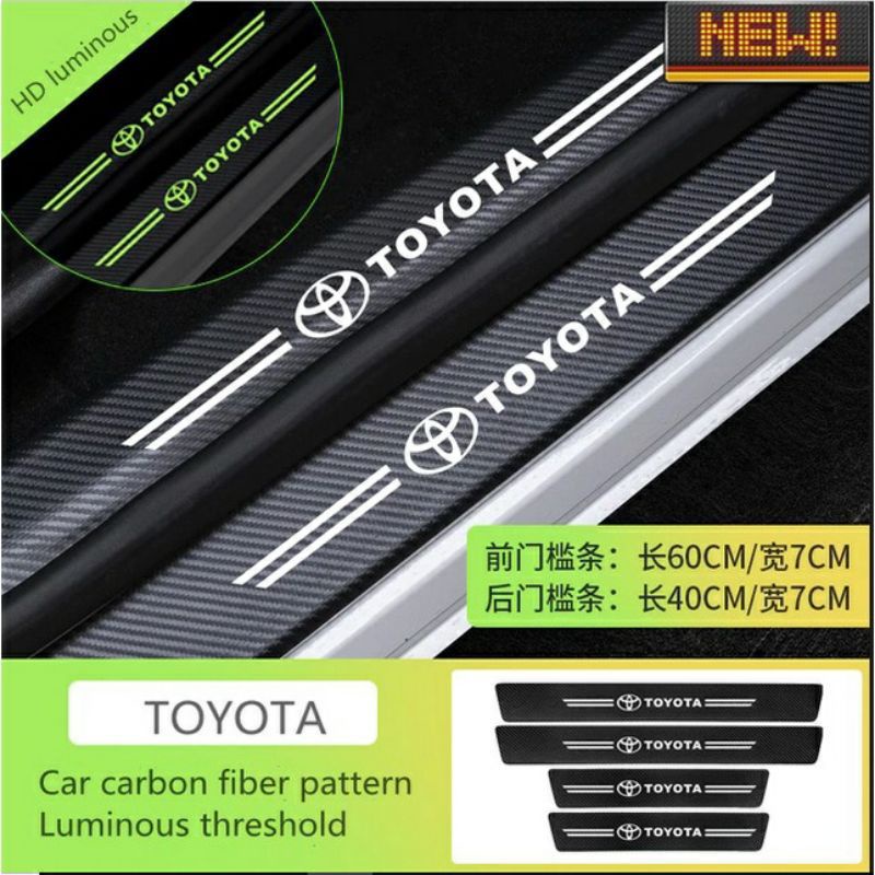 4pcs stiker carbon stiker carbon pelindung bawah pintu mobil honda jazz