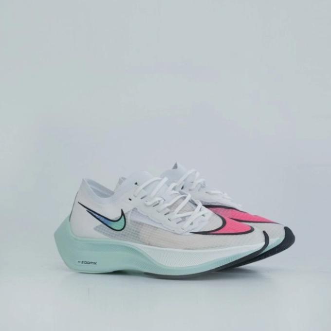 NEW // SEPATU NIKE ZOOM VAPORFLY NEXT WHITE HYPER FLASH CRIMSON 100% PK GOD PENGIRIMAN CEPAT