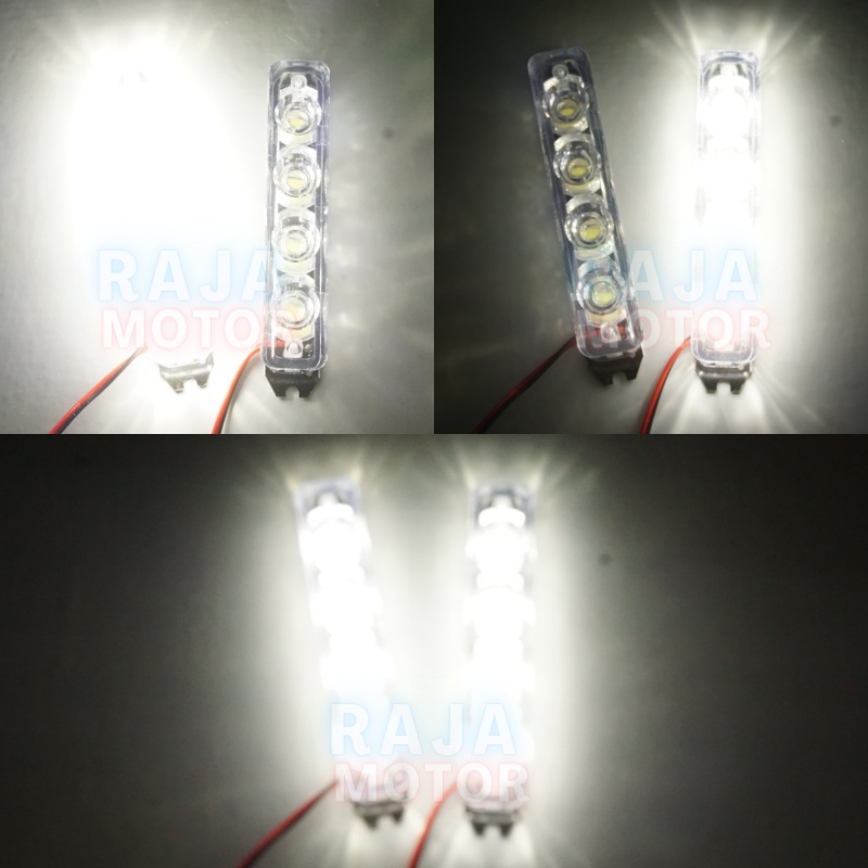 Lampu Motor DRL Kedip Strobe Blitz 8 LED 2 mode Universal Motor-1