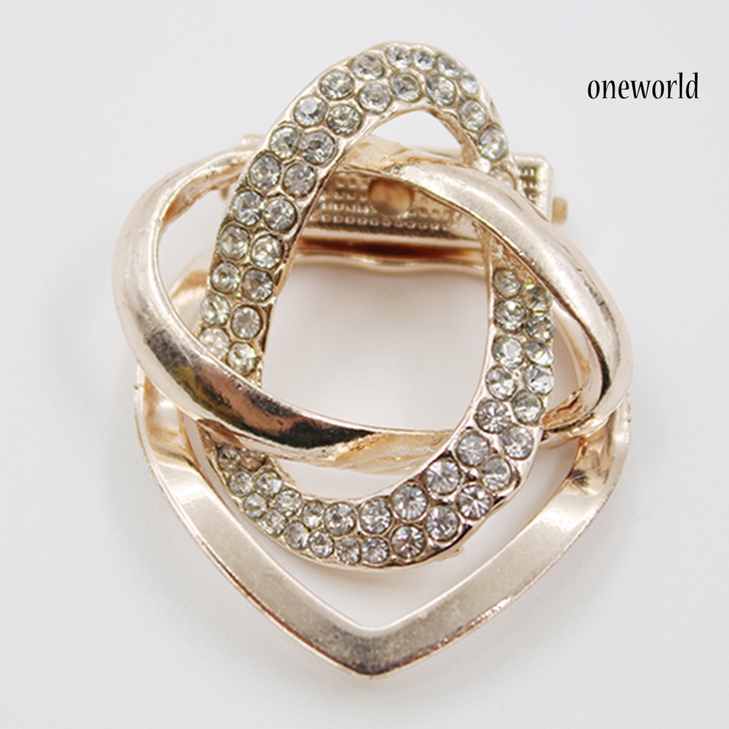 OW@ Brooch Gold-plated Sturdy Gold-plated Alloy Women Scarf Holder Ring for Daily Wear