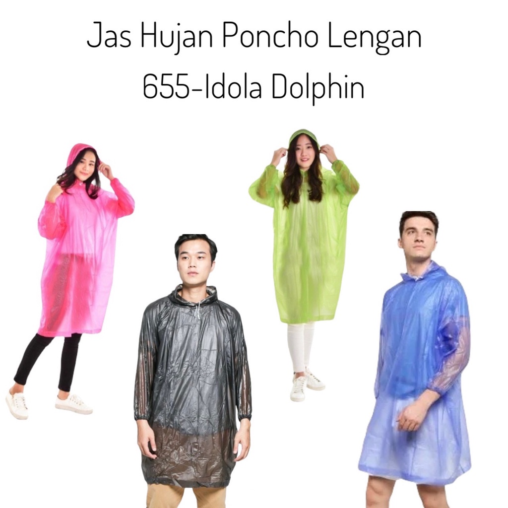 Jas Hujan Dewasa Terusan Poncho Lengan RC Idola Dolphin 655