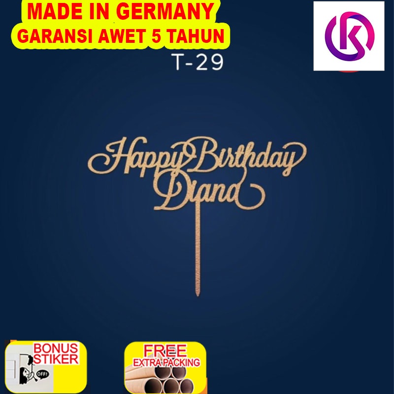 

Murah T 29 / custom cake topper / hiasan kue / cake topper / bunting flag - 10cm