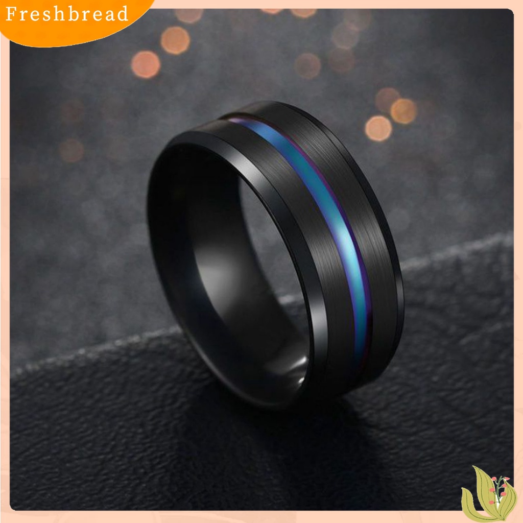 [TERLARIS]8MM Fashion Unisex Dual Color Thin Line-Inside Brushed Band Finger Ring Jewelry