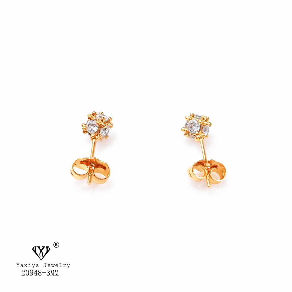 

Anting Tusuk Bola Kubik Permata Zircon Perhiasan Lapis Emas 18K Yaxiya Jewelry 1194