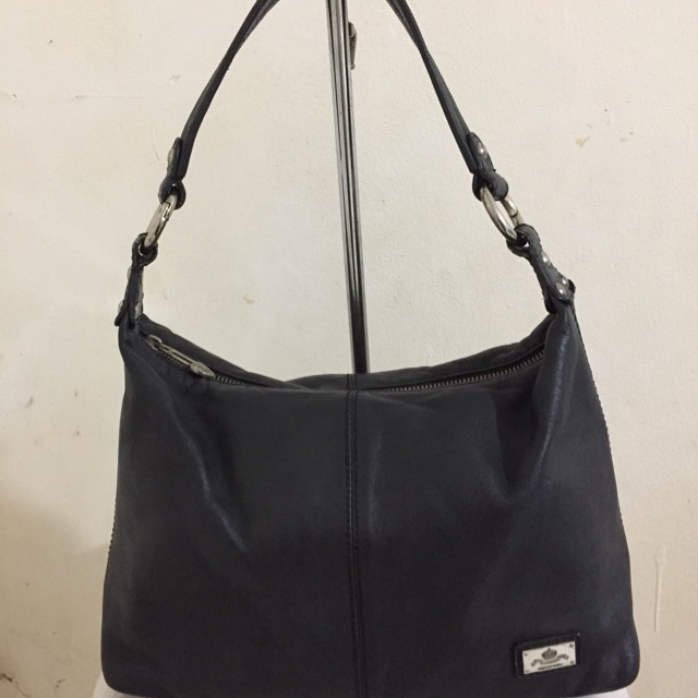 Preloved TOSCANO Authentic Black Leather Shoulder Bag