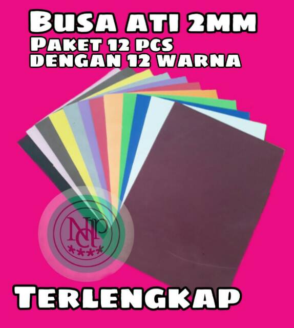 BUSA ATI 2MM PAKET 12 WARNA || BUSA HATI || EVA SPON || EVA FOAM