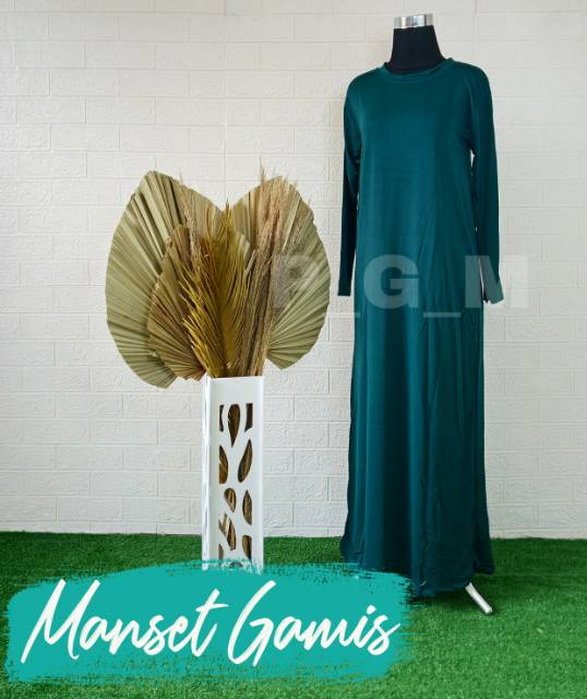 GAMIS LEBARAN MANSET ADEM LENGAN PANJANG MANGSET ADEM COCOK UNTUK BB 45-65 Kg MANGSET POLOS WANITA INNER DRESS ( BAYAR DI TEMPAT ) &amp; SAMEDAY//PGM