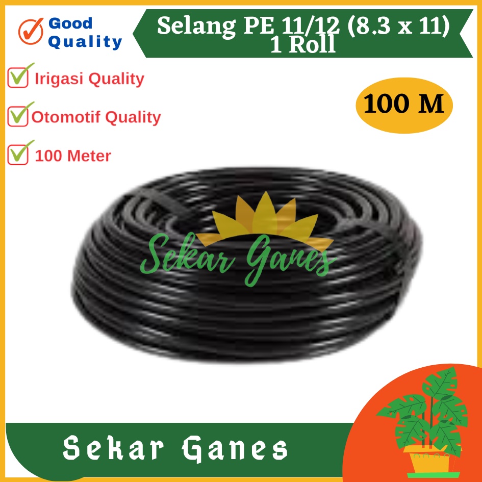 Sekarganes 100 Meter Selang 11MM 1 Rol 100M Selang Pe 11 Mm Hidroponik Irigasi Hose Hydroponic Air Sprayer Kabut - SELANG PE 8 / 11MM ALAT SIRAM HOSE IRIGASI HIDROPONIK FERTIGASI SPRAYER MISTING HDPE TAMAN KEBUN AIR KNAPSACK GENDONG 8 12 MM