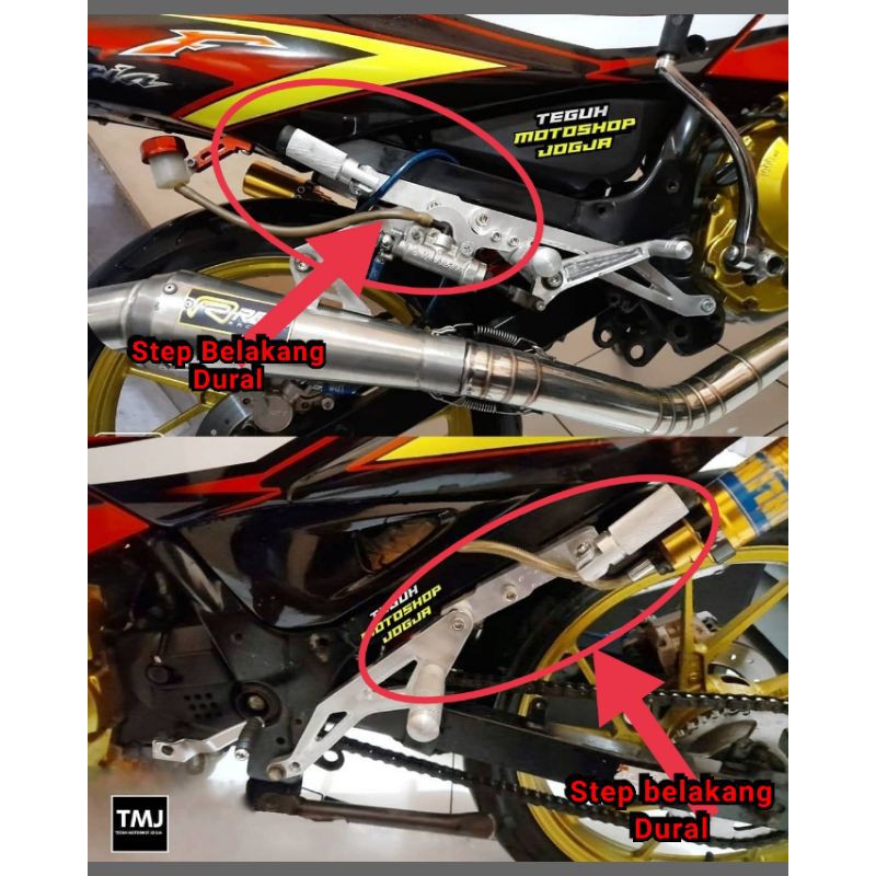 BREKET DUDUKAN STEP BELAKANG UB UNDERBONE NGRT SATRIA FU DURAL 10MM STEP CNC DURAL STEP SPIN PNP FU