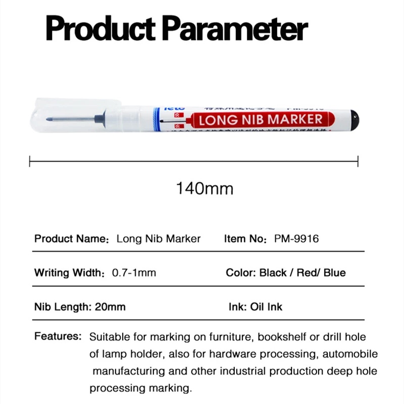 2 / 5 Pcs Pena Penanda Lubang Panjang Multifungsi Untuk Pengerjaan Kayu