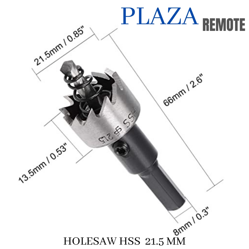 MATA BOR BESI HOLE SAW HSS TITANIUM DRILL BIT BESI METAL CARBIDE 21.5 MM