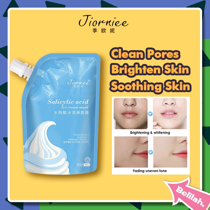JIORNIEE SALICYLIC ACID / Ice Cream Mask Wajah Jerawat Bruntusan Komedo masker 300g ORI