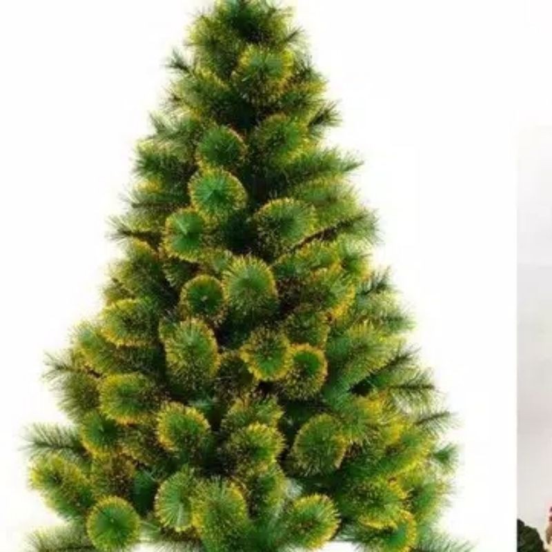 pohon Natal 150cm hijau .salju ...emas