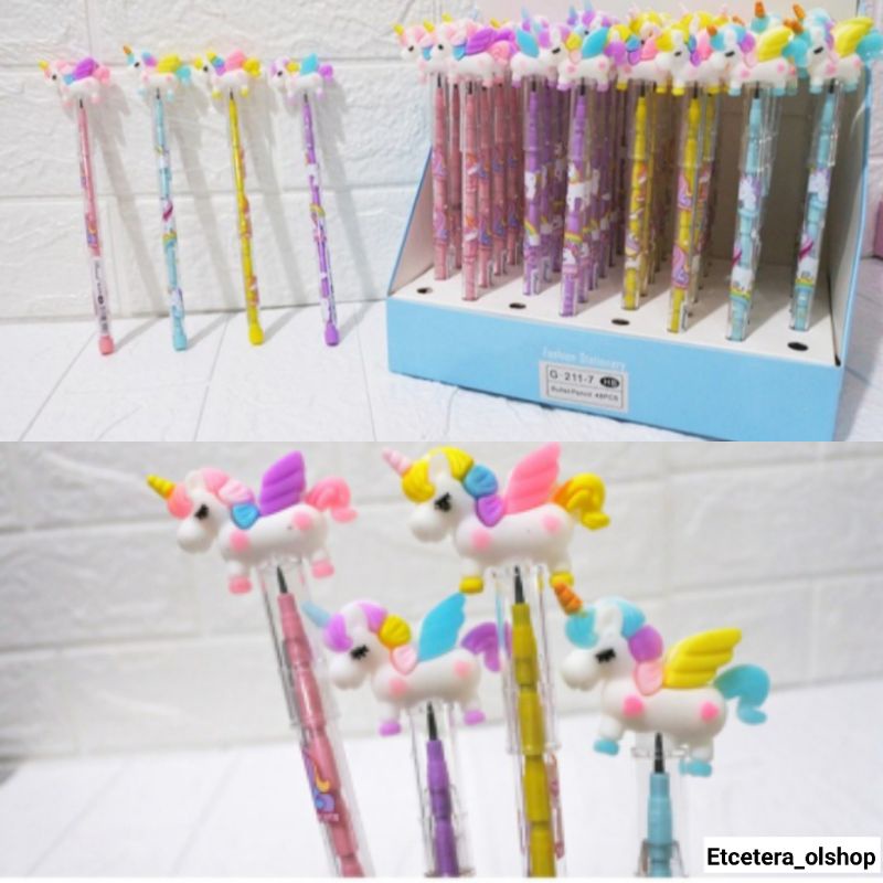

Pensil susun sambung unicorn terbang / pensil cabut unicorn / Pensil bensia unicorn