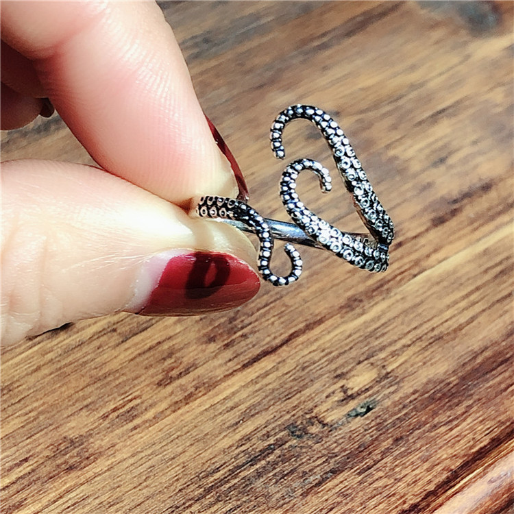 Unisex Fashion  Punk Style Octopus Ring / Popular Stainless Steel Finger Ring / Elegant Sliver Colour Sea Animal  Party Rings