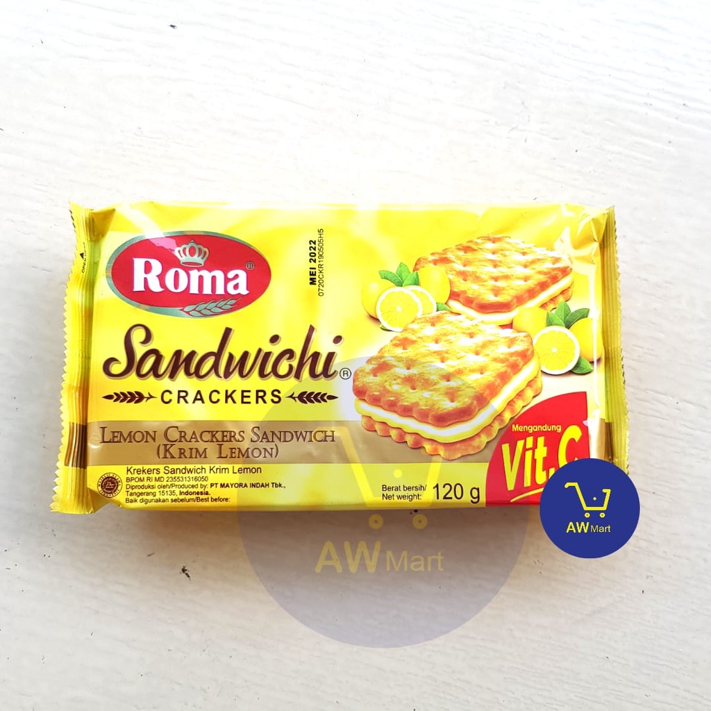 BISKUIT ROMA SANDWICHI - ALL VARIAN - PEANUT BUTTER &amp; SANDWICHI LEMON CRACKERS 120 GRAM SANDWICH LEMON