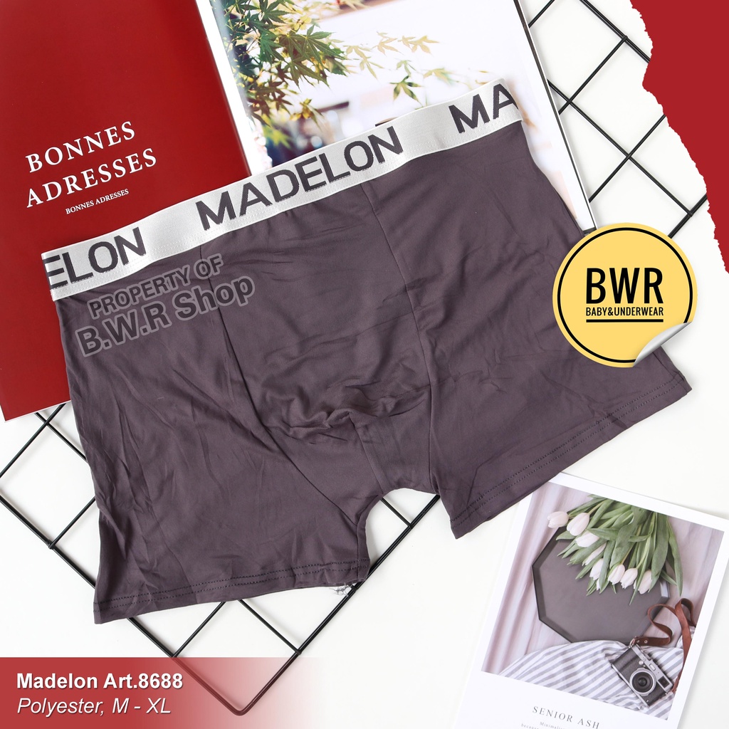 [ 3pc ] Boxer Madelon 8688 PUTIH | Celana Dalam Pria Madelon Boxer Briefs Samless | Bwr