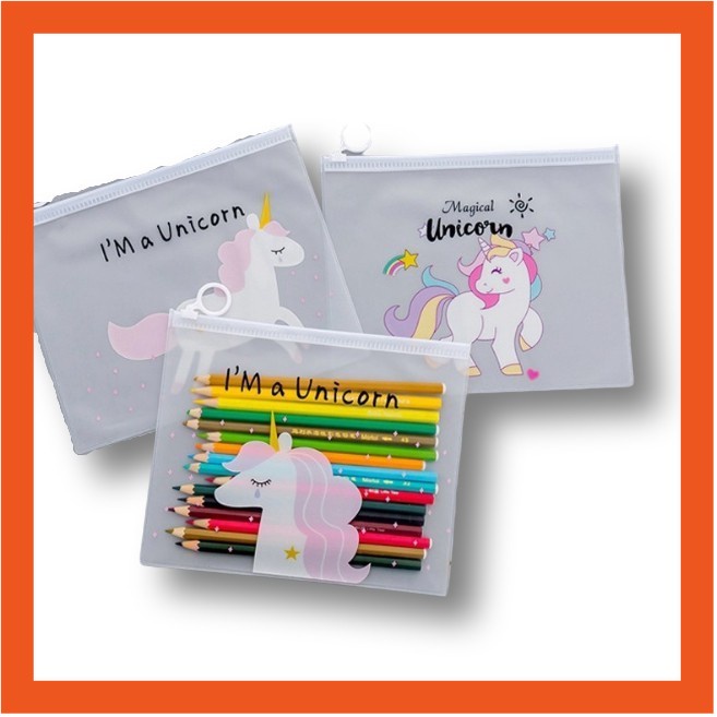 

[ BEST SELLER ] mahanii - Asin829-Tempat Pensil Transparan J-18 Unicorn & Pink Panther / Map File Unicorn / Zipper Bag