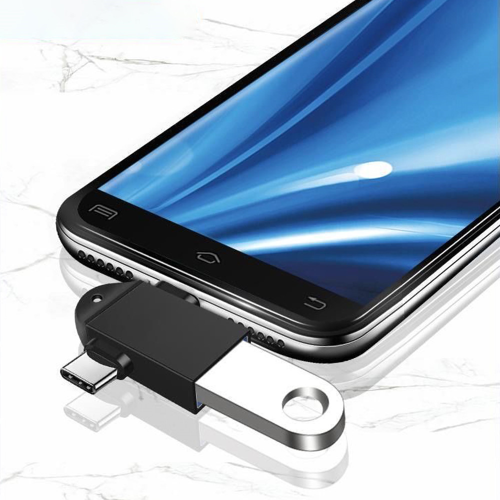 MQ OTG Type C Adapter 2 In 1 Micro Usb C 3.0 Flash Disk Dan Mouse Konektor Untuk Android Smartphone