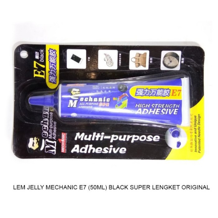 Original Mechanic Lem Jelly Super Lengket Kuat E7 Isi 50mL Hitam Black