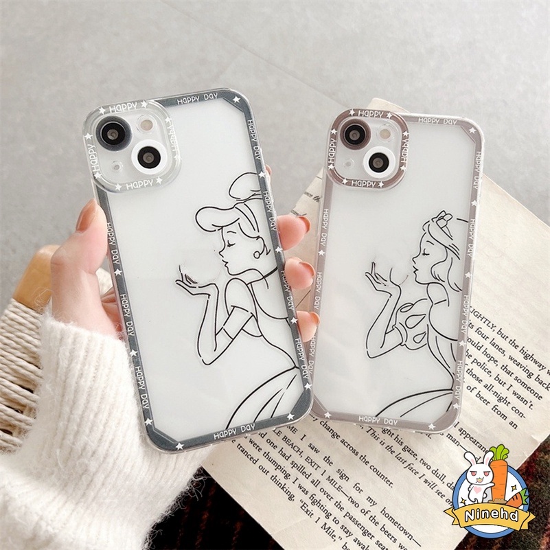 Soft Case Tpu Motif Anime Princess Line Compatible for iPhone 11 Pro Max iPhone 14 13 12 Pro Max X Xr Xs Se 2020 Max 7plus 8plus 8 7 6 6s plus Anime Princess Line TPU Soft Silicone Phone Protective Back Cover