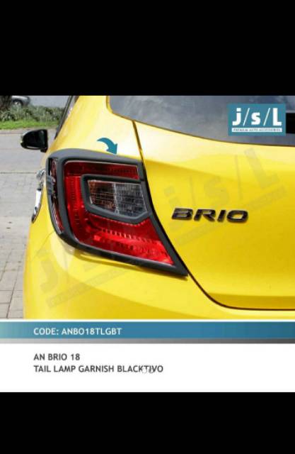 Garnish lampu belakang all new Brio 2018-2019/ tail lamp garnish Hitam &amp; Chrome  jsl