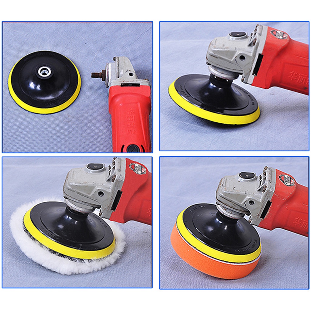 Sponge Polishing 3 Inch Busa Poles Waxing Mobil Motor Set Pad Velcro Mesin Bor
