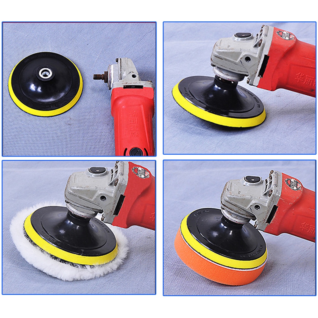 Set Busa Poles Polishing Woolen Body Motor &amp; Mobil 3&quot; 4&quot; 5 Inch 7 Pcs M10/M14 Coumpond Wax Buffing Coating