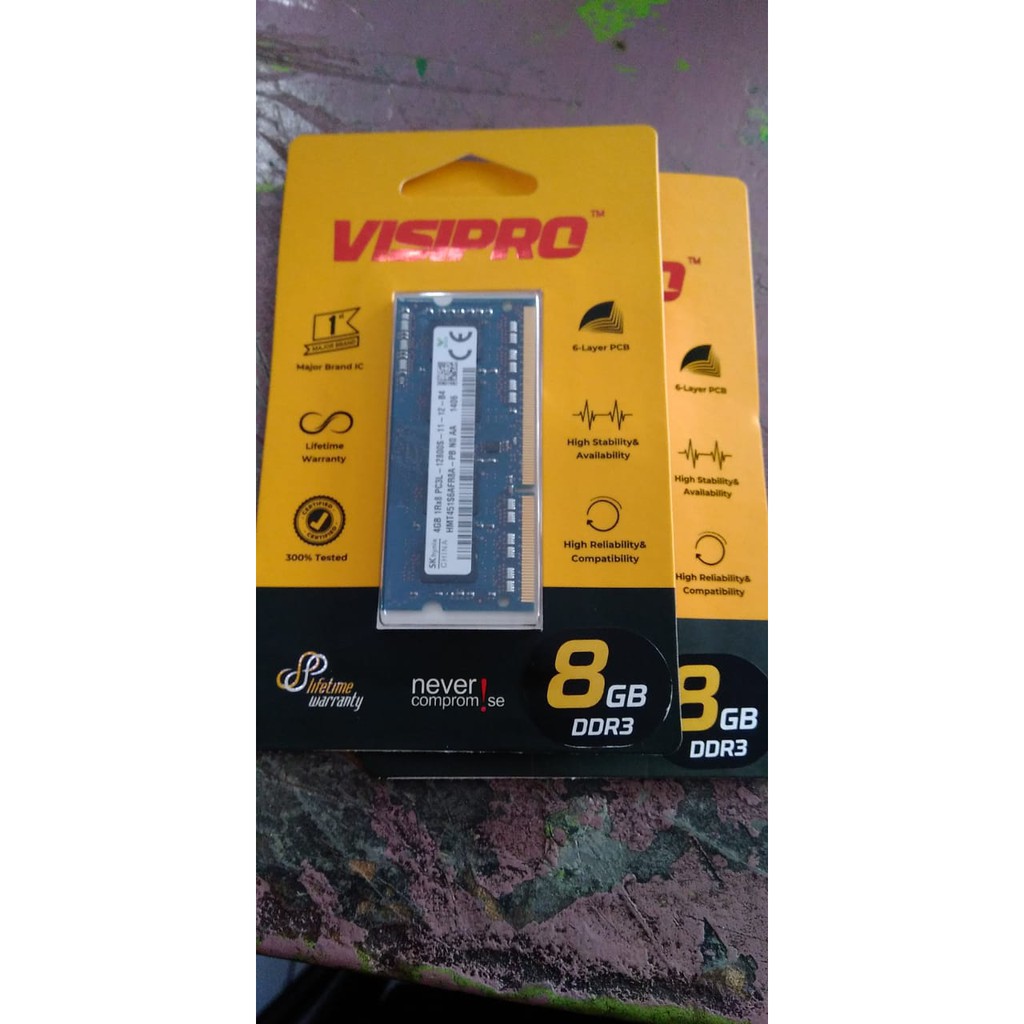 VISIPRO 8GB DDR3 RAM SODIMM LAPTOP PC 12800 LOW VOLTAGE